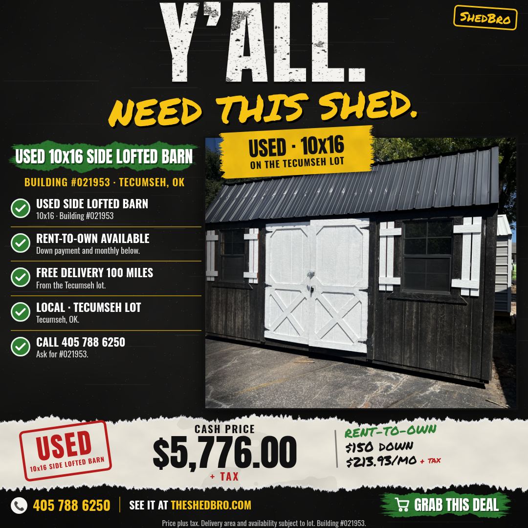 Side Lofted Barn 10x16 · #021953