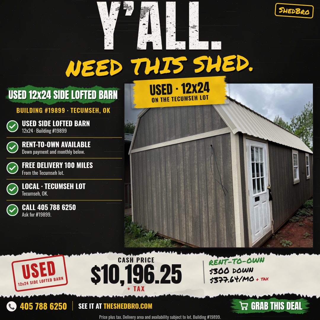 Side Lofted Barn 12x24 · #19899