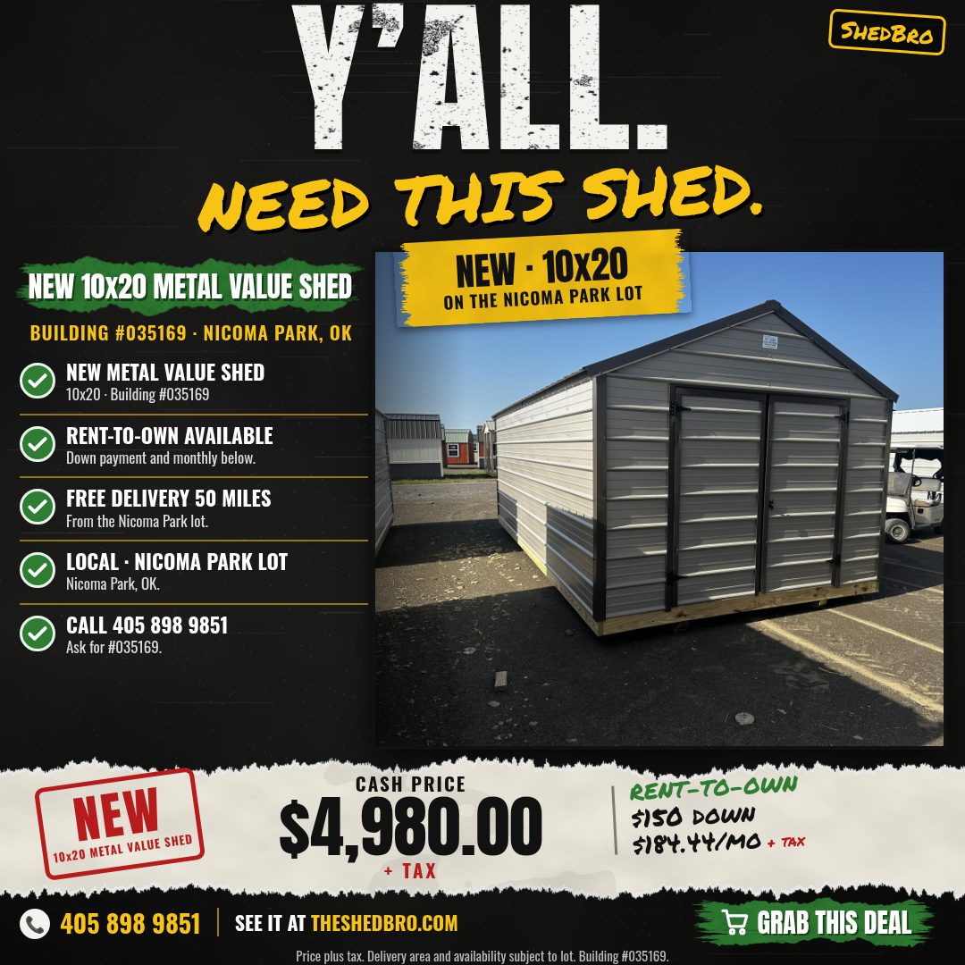 Metal Value Shed (no windows) 10x20 · #035169